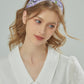 "Yogis Cat and Flower" Purple Wild Flower Field Silky Scarf Head Band, Hair Band