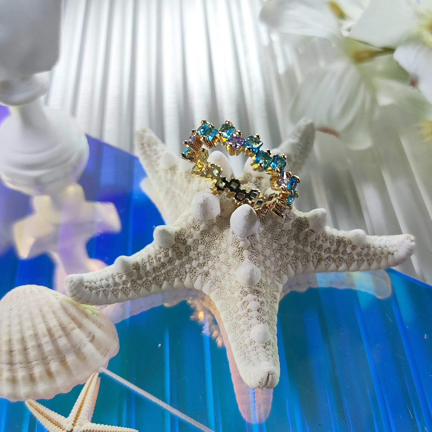 Rhinestone Ring - Blue