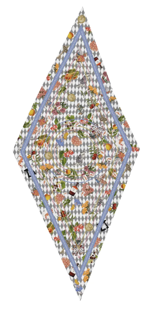 "Wonderful Adventure Dream" Dizzy Drowsy Silky Scarf (Diamond Shape)