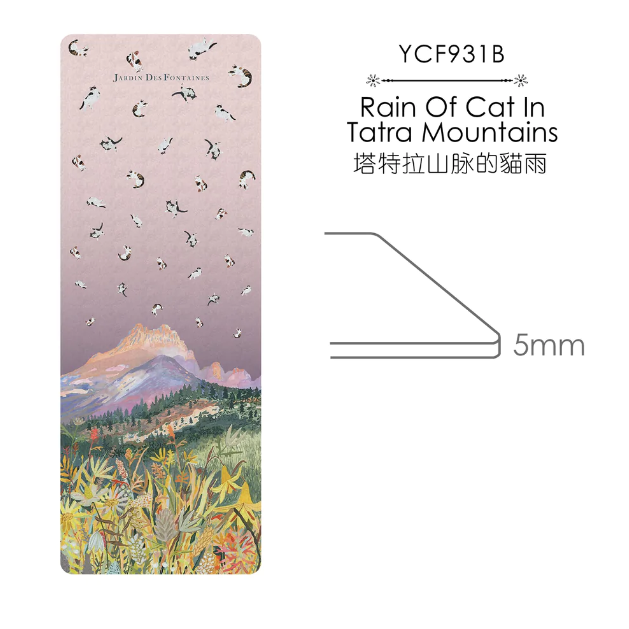 "Yogis Cat and Flower" Rain Of Cat In Tatra Mountains Suede Yoga Mat (5mm)