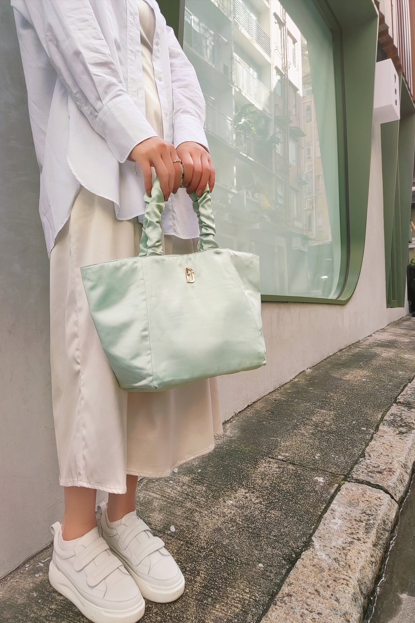 Soufflé Handle Bag - Morandi Mint