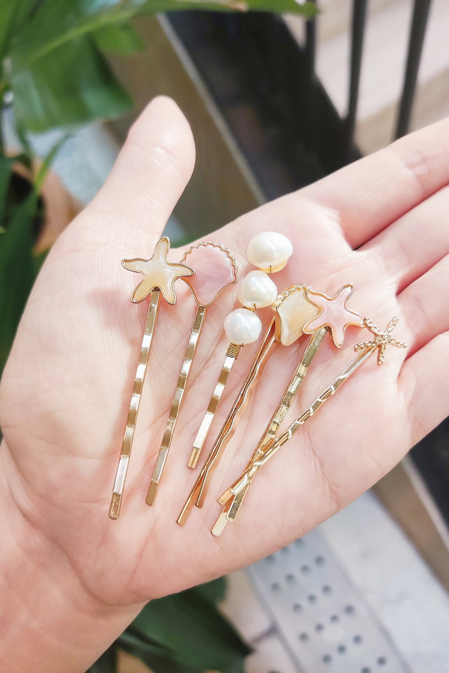 Set Of Two Pcs, Pearls And Ocean Essential Bobby Pin Hairpin