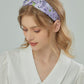 "Yogis Cat and Flower" Purple Wild Flower Field Silky Scarf Head Band, Hair Band