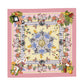 "Wonderful Adventure Dream" Light Pink Tick Tock Silky Scarf (90cm)