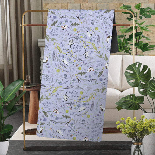 "Yogis Cat and Flower" Purple Wild Flower Field Suede Yoga Mat (5mm)